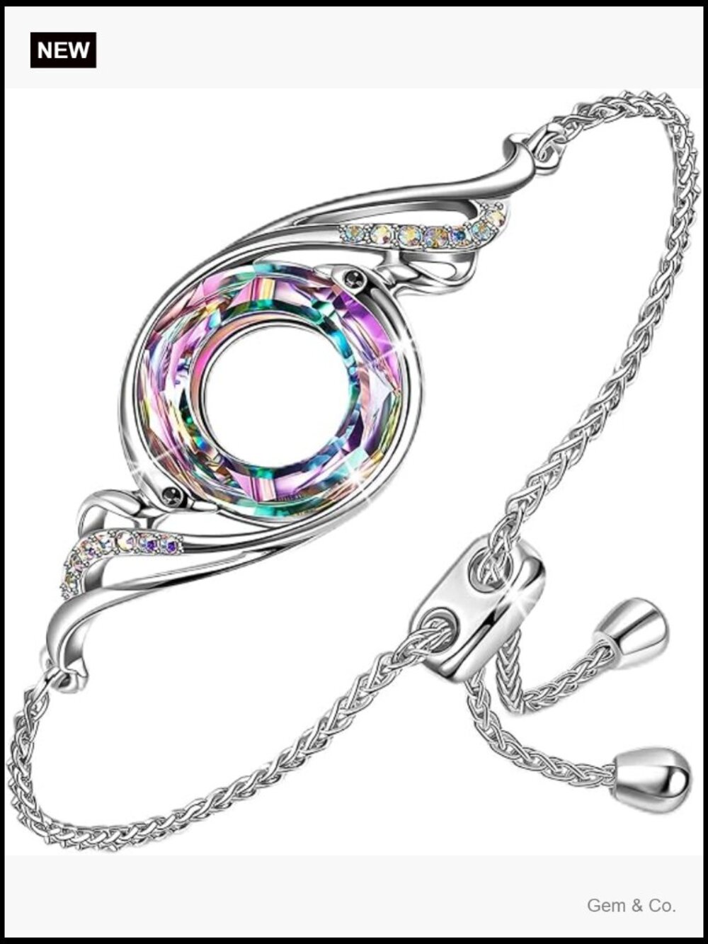 Rise From the Ashes Phoenix Slider Bracelet with Crystals from Austria,